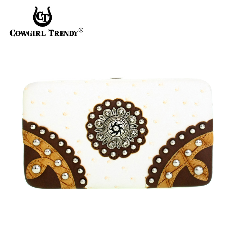 Off White Western Cowgirl Trendy Hard Case Wallet - WTA2 3000 - Click Image to Close